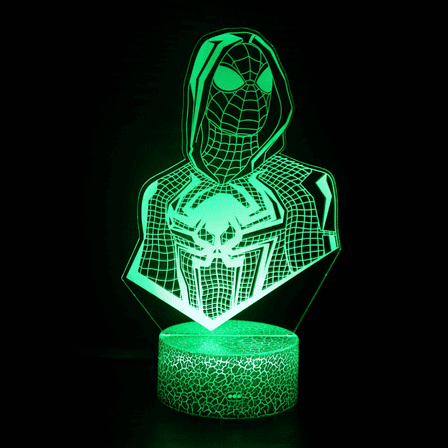 HEXNNHA 3D Night Light for Kids, Spiderman 3D Illusion Lamp with Remote & Smart Touch 16 Changeable Colors for Children's Room Decoration Christmas Birthday Gift MW525-084
