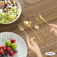 thumbnail image 2 of Peakora 90PCS Gold Dinnerware Set, Gold Flatware Cutlery Set, Stainless Steel Utensils Set for Home Restaurant, 2 of 13