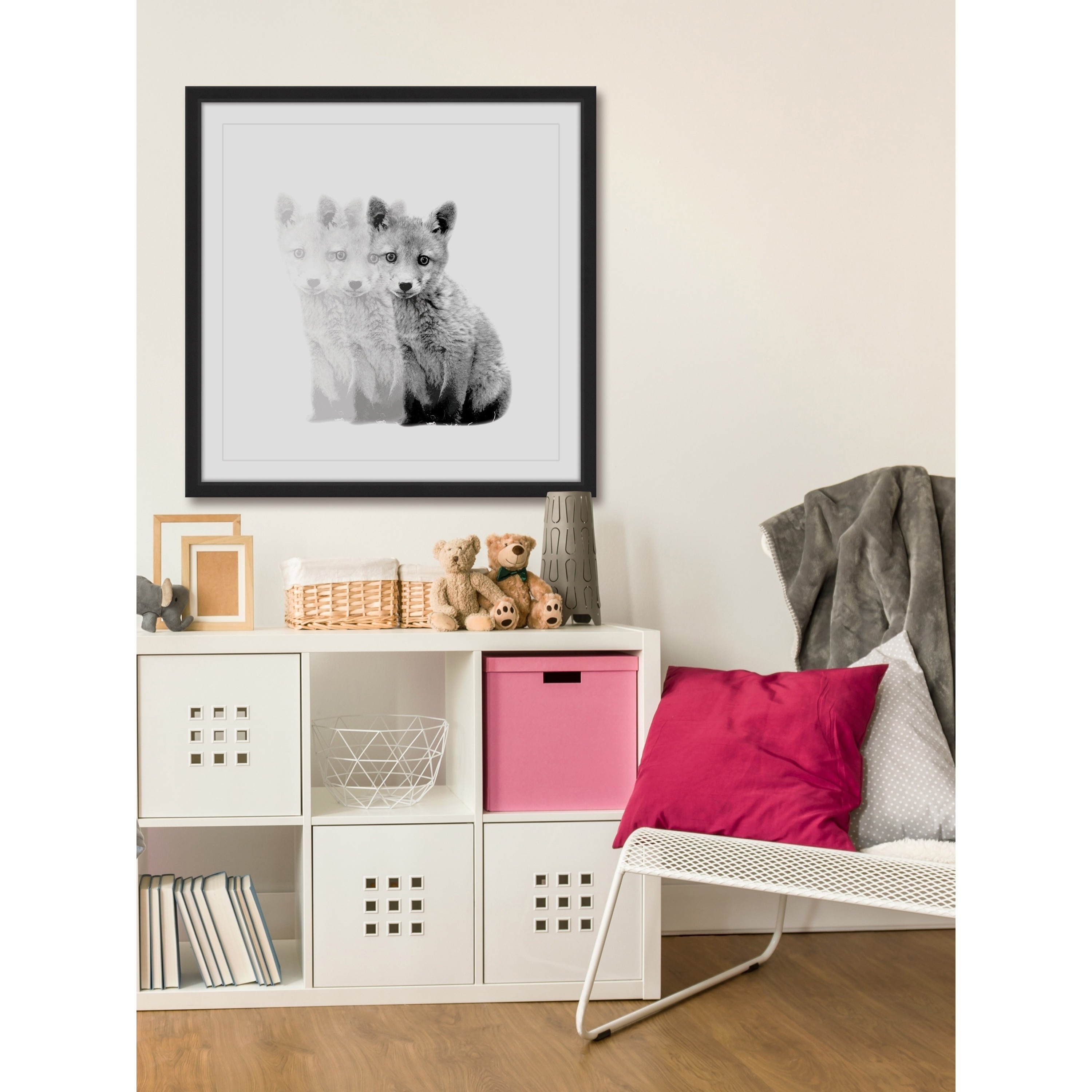 Marmont Hill "Shadow Fox" by Katarina Snygg Framed Painting Print