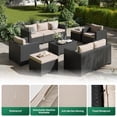 thumbnail image 4 of ClouddWell 7 Seat Outdoor Patio Furniture Set, Patio Conversation Sets with Thick Waterproof Cushions & Storage Coffee Table(Beige), 4 of 8