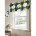 thumbnail image 6 of Teal Yellow Rhombus Curtain Valances for Windows, Geometric Abstract Art Kitchen Valance Window Treatment, Light Filtering Block Curtains for Bathroom/Bedroom/Living Room 60'' x 18'', 6 of 9