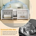 thumbnail image 5 of Cat Litter Box Enclosure for 2 Cats, 55" Hiddden Litter Box Enclosure Furniture with Barn Door & Double Rooms, 3-in-1 Wooden Litter Cabinet for Bedroom Living Room - White, 5 of 8