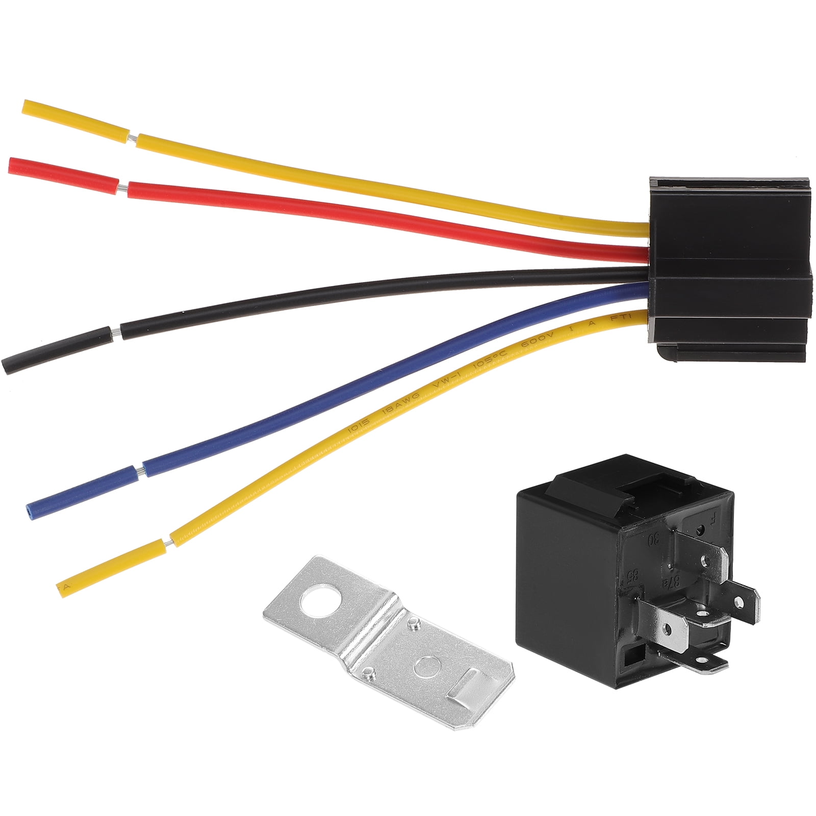 5Pcs Relay Socket Base Holder Auto Mini Relay 12V 40A Relay Universal Relay for Auto Car
