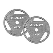 CAP Barbell Gray 2-Inch Olympic Grip Plate, 45-Pounds, Pair