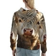 thumbnail image 7 of Haiem Adorable Flower Field Cow for Women's Fashion Hoodies & Sweatshirts with Kangaroo Pocket,Hooded Sweatshirt with Eye-catching Drawstrings-Large, 7 of 7