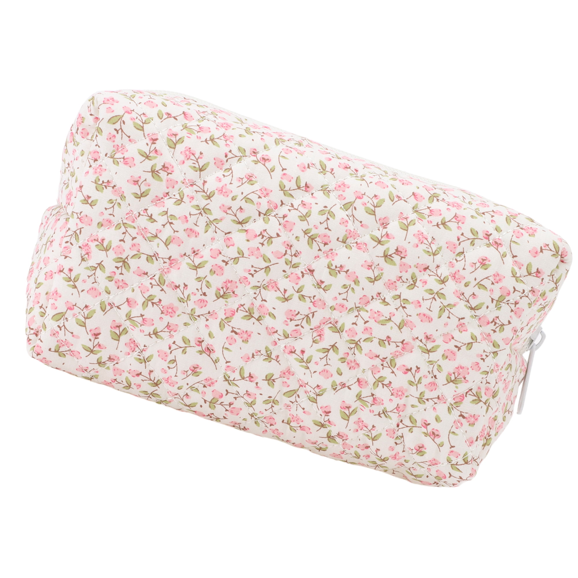 Unique Bargains 1 Pc Women Portable Little Flower Pattern Makeup Bag Pink