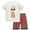 Red, variant on Hiijoy Toddler Boys Summer Outfits Short Sleeved Graphic T Shirt & Shorts Set, Sizes 3-4T