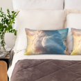 thumbnail image 2 of KLL Cute Cloud Cat Pattern Silk Pillowcase for Hair and Skin Standard Size 20"X 30" Soft Breathable Pillow Covers for Sleeping, 2 of 6