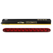 Partsam 15" Red Hi Mount Center ID Bar 11 LED Stop Turn Tail Light Trailer Truck 4 Wires