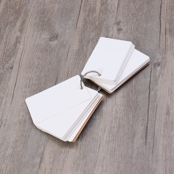 KONTONTY White Index Cards with Single Hole and Binder Ring for Study and DIY Greeting