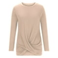 thumbnail image 5 of Drses Women's Long Sleeve Tunic Tops Casual Crewneck T-Shirts Front Twist Top Tee Blouse For Leggings Tunic Tops For Leggings For Women, 5 of 8