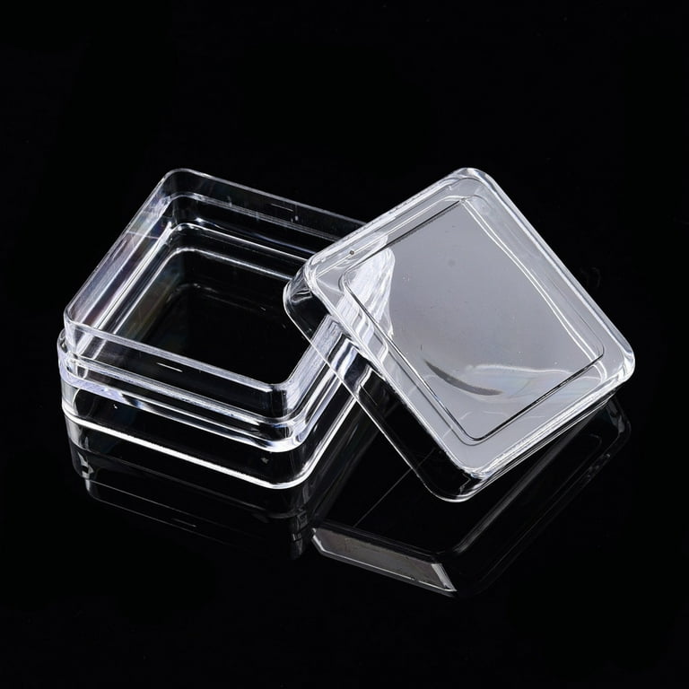 CRASPIRE 1 Box 12 PACK Square Frosted Clear Plastic Bead Storage