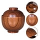 thumbnail image 3 of ColoMX Tazón de madera con tapa de tapa de tazón de tazón de arroz con tazón para tazón de madera de madera, 3 of 7