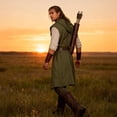thumbnail image 6 of ZToonmas Men Medieval Sleeveless Hooded Tunic Long Open Front Vest Renaissance Halloween Role Play Cloths, 6 of 8