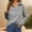 Gray, variant on Qulqfy Women Plus Size Sweatshirts Quarter Zip Long Sleeve Ribbed Pullover Fall Sweatshirts Women's Blue Tops 2XL