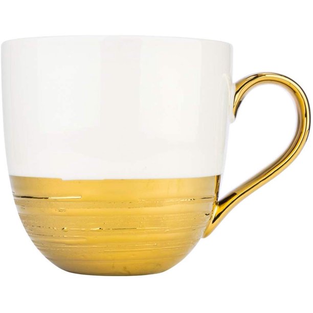 Yedi YCC732, 24 Oz White & Gold Coffee Mug, Vintage Porcelain Coffee