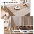thumbnail image 3 of Embroidery Tassel Tablecloth - Cotton Linen Dust-Proof Table Cover for Kitchen Dining Room Party Home Tabletop Decoration, Rectangle, 3 of 5