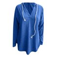 thumbnail image 2 of Gibobby Sudadera mujer, Sudadera con capucha para mujer, manga larga, forro polar, ropa de otoño(Azul,CH), 2 of 4