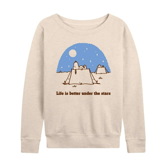 Peanuts - Life Is Better Under The Stars - Women's Lightweight French Terry Long Sleeve Shirt