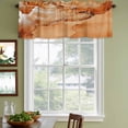 thumbnail image 5 of Marble Burnt Orange Valances for Windows, Modern Abstract Ink Painting Luxury Light Filtering Kitchen Curtains, Rod Pocket Window Valance Curtains for Living Room Bedroom, 54" W x 18" L, 2 Panels, 5 of 9