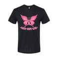 thumbnail image 2 of Wild Bobby, Butterfly Pink Ribbon Faith Hope Love, Breast Cancer Awareness, Men Premium Tri Blend Tee, True Black, XX-Large, 2 of 5