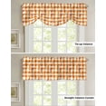 thumbnail image 4 of Tie Up Valance Curtain for Kitchen, Watercolor Vintage Orange Buffalo Plaid Rod Pocket Short Curtains Adjustable Tie-Up Shade Valances, Abstract Geometric Window Treatment for Bathroom Living Room Bedroom, 4 of 7