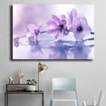 thumbnail image 4 of Mudket Light Purple Flower on Water with Pearls Canvas Wall Art, Framed Floral Print, Ready to Hang Wall Decor for Bathroom Bedroom, Calming Elegant Artwork - 12"L x 8"W, 4 of 10