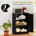 thumbnail image 5 of Auranook Floor Storage Cabinet Modern Storage Organizer w/Adjustable Shelves &2 Doors, 5 of 9