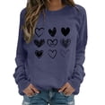 thumbnail image 5 of Aoiroe Women's Fall Long Sleeve Pullover Tops,Lightweight Sweaters Casual Valentine Pullover Long Sleeve Tops Valentines Crewneck Pullover Shirts Loose Lightweight Blouse Tops Navy 2XL, 5 of 8