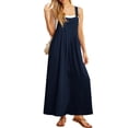 thumbnail image 5 of Summer Dresses Women's 0veralls 2026 Casual Boho Overall Dress Adjustable Cover up with Pockets Navy 3XL, 5 of 6