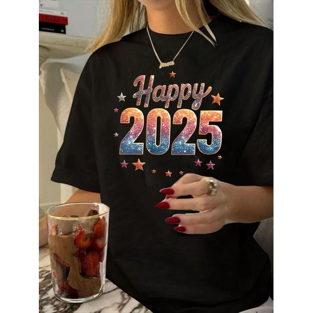 Women'S Vintage Casual Printed T-Shirt with a Round Neck