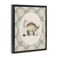 thumbnail image 2 of Stupell Industries Eclectic Watercolor Dinosaur Monstera Border Black Floating Frame Canvas Art, 17 x 21, by LSR Design Studio, 2 of 8
