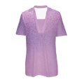thumbnail image 4 of Fiudx Ropa de Mujer Blusas Estampadas de Moda para Mujer, Camiseta de Manga Corta, Top con Cuello Vuelto, 4 of 4
