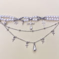 thumbnail image 5 of Collier Croix de Perles à Plusieurs Couches, un design Doux, cool, Rétro et Subtilement Luxueux pour un Accessoire unique de Clavicule., 5 of 5