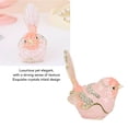 thumbnail image 3 of Hinged Bird Jewelry Trinket Box with Crystals Pink Metal Enamel Decorative Figurine Storage Holder Case for Rings Necklaces Pink 7 x 6 in / 17.8 x 15.2 cm, 3 of 5