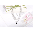 thumbnail image 5 of Silver Stainless Steel Black Dog Tag Curb Link Chain Necklace for Men and Women, 20”, 5 of 5