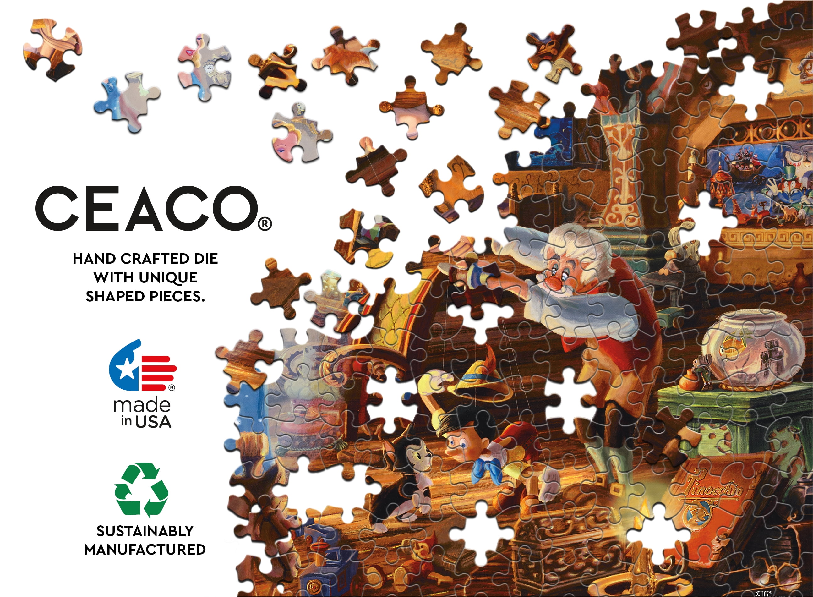 Ceaco - Disney - Gepetto's Pinnochio - 750 Piece Interlocking Jigsaw Puzzle