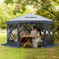 thumbnail image 2 of Huloretions Pop Up Gazebo,10x10 FT Camping Gazebo,6 Sided Pop-up Camping Canopy Shelter Tent Portable Pop Up Canopy Screen Tent with Mesh Windows and Carry Bag for Camping Outdoor Backyard, 2 of 8