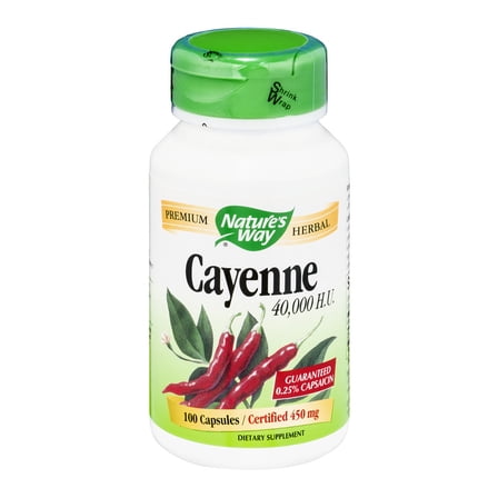 Nature's Way - Cayenne Pepper 450 mg 100 Capsules 11500 Exp.9.18  SD