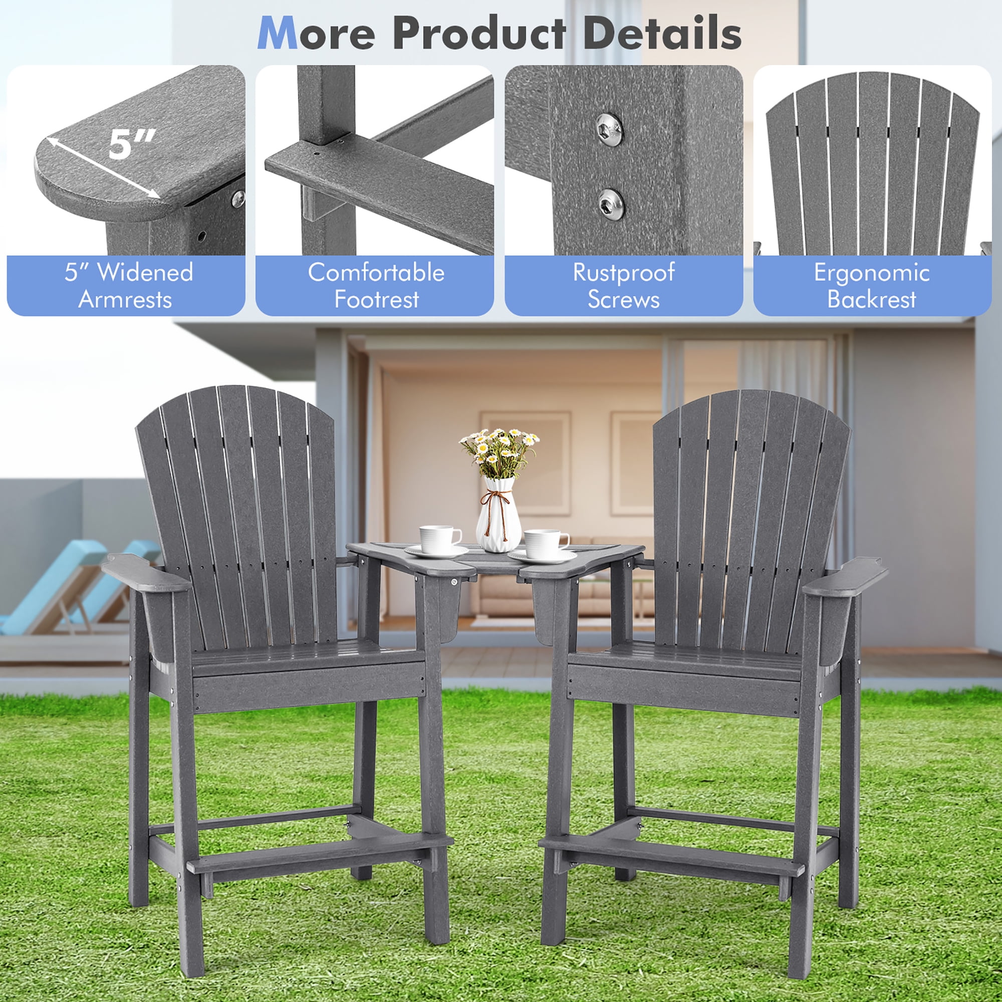Hgc counter height adirondack chair with footrest sales