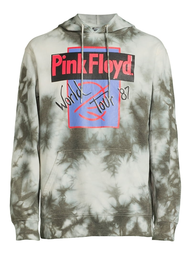 Pink Floyd Men's Tie Dye Pullover Hoodie with Graphic Print