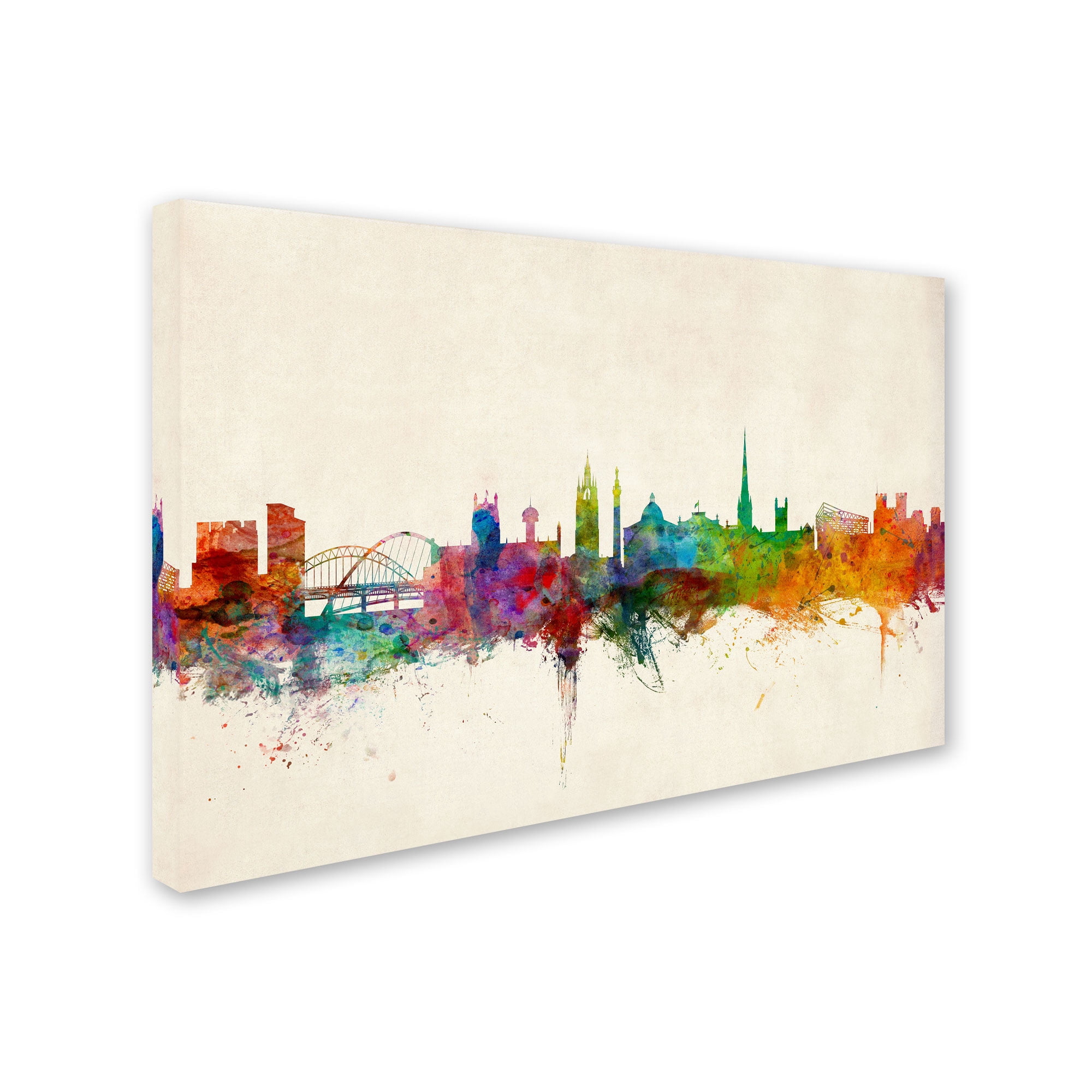 Trademark Fine Art "Newcastle England Skyline" Canvas Art by Michael Tompsett