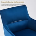 thumbnail image 2 of Clipop Mid-Back Dining Chairs Set of 2, Velvet Upholstered Accent Chairs with Arms, for Kitchen,Blue, 2 of 10