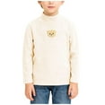 thumbnail image 2 of BRGZLK Boys Cute BearTops Polar Fleece Semi High Neck Top Kids Long Sleeve Pullover Shirt for Kids Casual Comfort Tops Beige 11-12 Years, 2 of 5