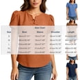 thumbnail image 3 of Fewfanhot Womens Summer Clothes Short Sleeve Tops Petal V Neck Blouses Dressy Casual 2026 Trendy Henley Shirts, 3 of 9