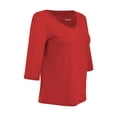 thumbnail image 3 of Blusa George para Mujer, Escote V con Bies y Aplicación en Escote Rojo Talla EG, 3 of 4