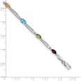 thumbnail image 3 of 14K White Gold Fancy Diamond And Gemstone Rainbow Bracelet (Width 4) (Length 7) - Jbsp, 3 of 5