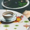 thumbnail image 3 of Ambesonne Emoji Fitted Round Tablecloth, Chinese Folk Dragons Motifs, 45"- 56" Diameter, Green Orange Pale Salmon, 3 of 5