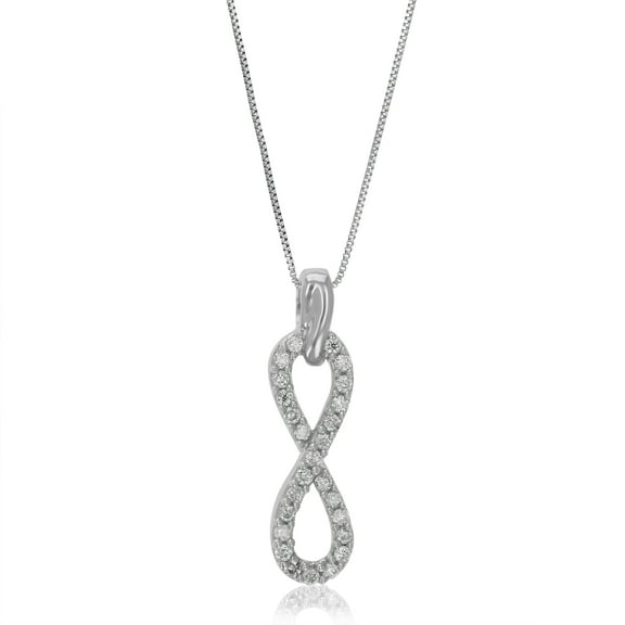 Vir Jewels 1/10 CTTW Lab Grown Diamond Infinity Pendant Necklace in Sterling Silver with Chain For Women