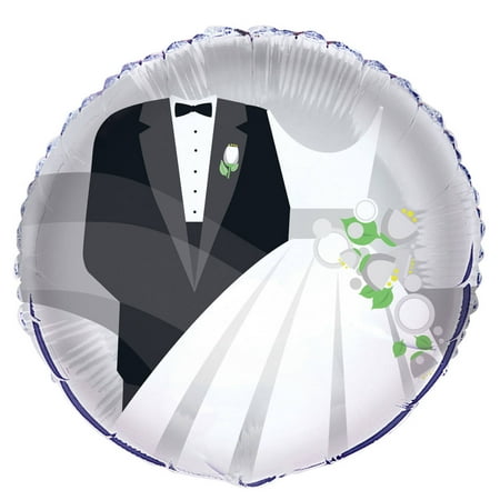 Foil Silver Wedding Balloon, 18 in, 1ct